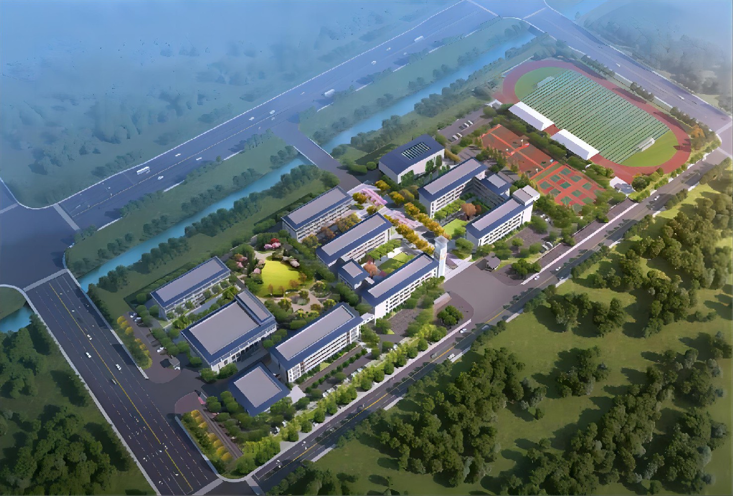 盼盼木門經典案例——豐縣南部新城初級中學北苑路小學項目